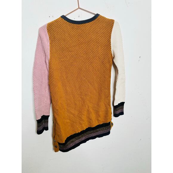 APIECE APART Orange 100% Cotton Almeria Side Button Side Sweater size Medium - Picture 4 of 15